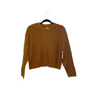 American Eagle NWOT Camel Brown Cropped Plush Knit Sweater XXsmall Women’s